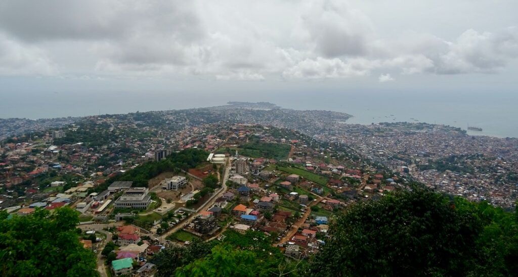 View over Freetown from Leicester Peak