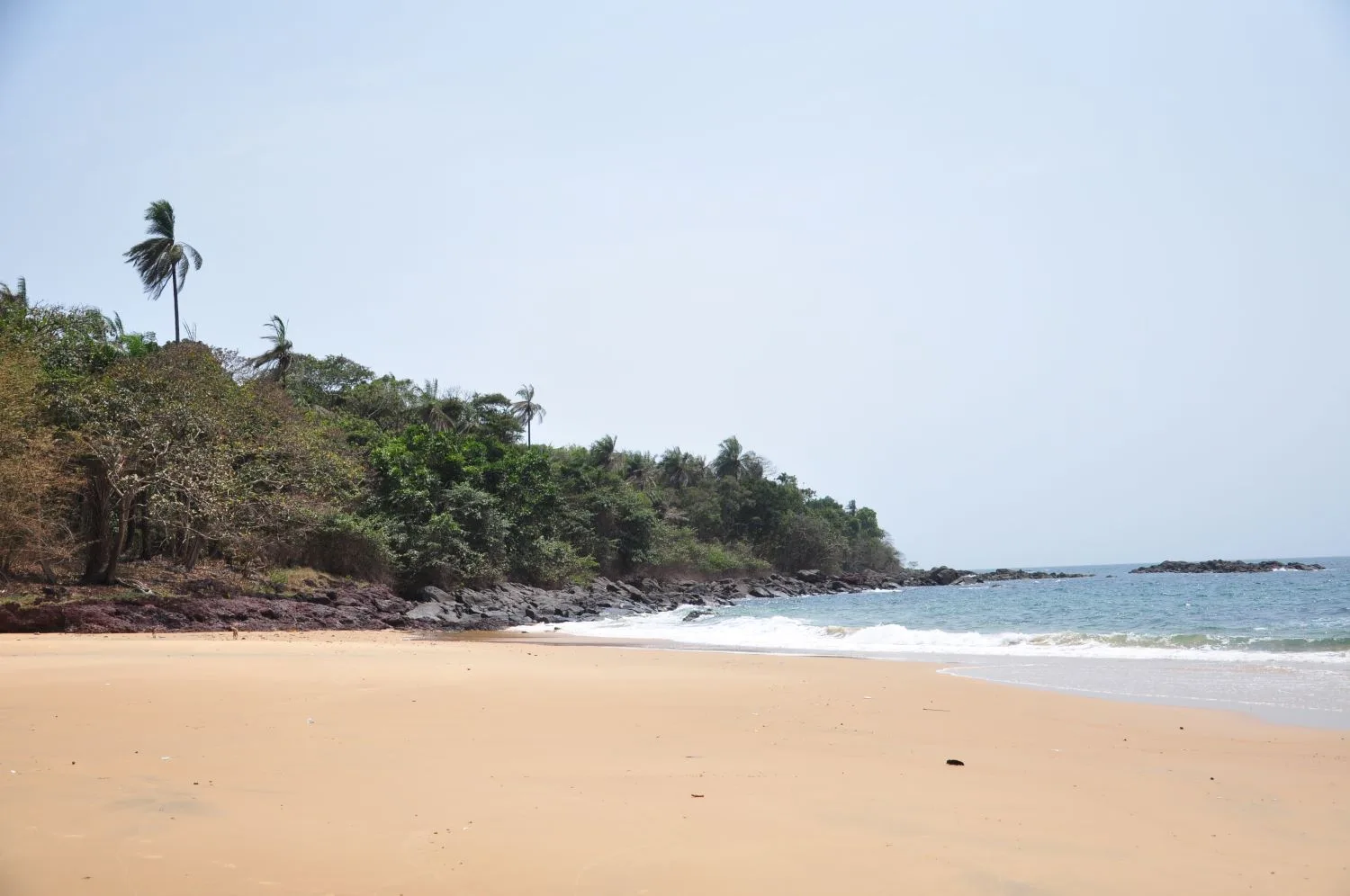 Secluded sandy beach in Sierra Leone